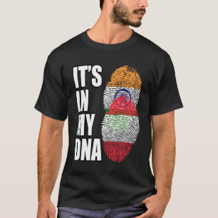 Indisches und österreichisches Misch-DNA-Flaggenge T-Shirt