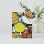 Indisches Vegetarisches Essen Postkarte (Stehend Vorderseite)
