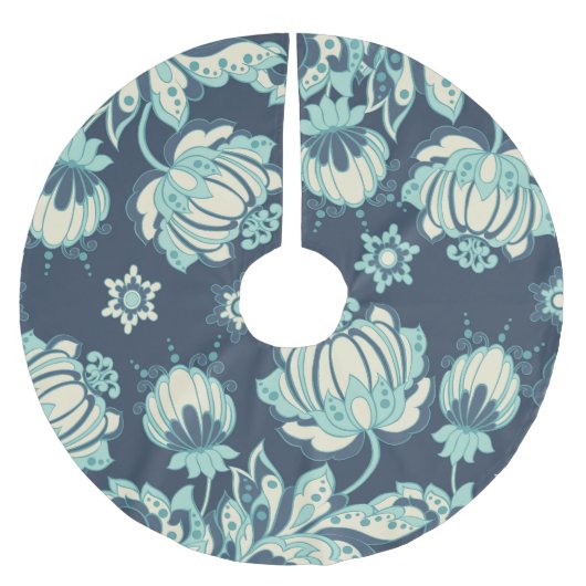 Indisches Vintages Nahtloses Muster Polyester Weihnachtsbaumdecke (Vorderseite)