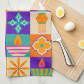 Indisches Volkskunstmuster-Design – Traditionell Geschirrtuch (Viertel Falte)