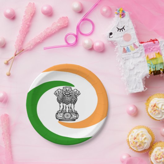 Indisches Wappen Pappteller (Party)