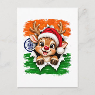 Indisches Weihnachtsrentier Ankündigungspostkarte