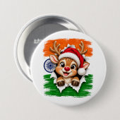Indisches Weihnachtsrentier Button (Vorne & Hinten)
