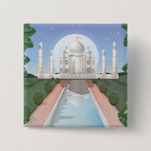 Indisches Welt-Icon-Logo-Reiseposter Button