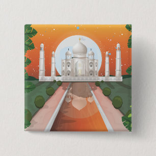 Indisches Welt-Icon-Logo-Reiseposter Button