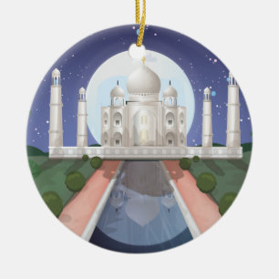 Indisches Welt-Icon-Logo-Reiseposter Keramikornament