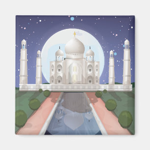 Indisches Welt-Icon-Logo-Reiseposter Magnet