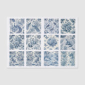 Individual Blue Chinoiserie Inspired Decoupage Seidenpapier (Vorderseite)