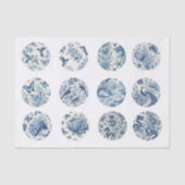 Individual Blue Chinoiserie Inspired Decoupage Seidenpapier (Vorderseite)