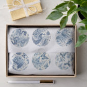 Individual Blue Chinoiserie Inspired Decoupage Seidenpapier (Geschenk)