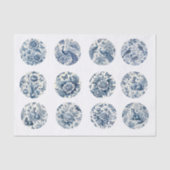 Individual Blue Chinoiserie Inspired Decoupage Seidenpapier (Vorderseite)