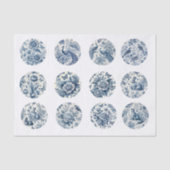 Individual Blue Chinoiserie Inspired Decoupage Seidenpapier (Vorderseite)