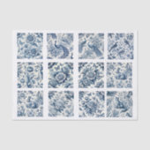 Individual Blue Chinoiserie Inspired Decoupage Seidenpapier (Vorderseite)