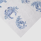 Individual Vintage Inspired Blue White Delft Seidenpapier (Detail)
