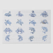 Individual Vintage Inspired Blue White Delft Seidenpapier (Vorderseite)
