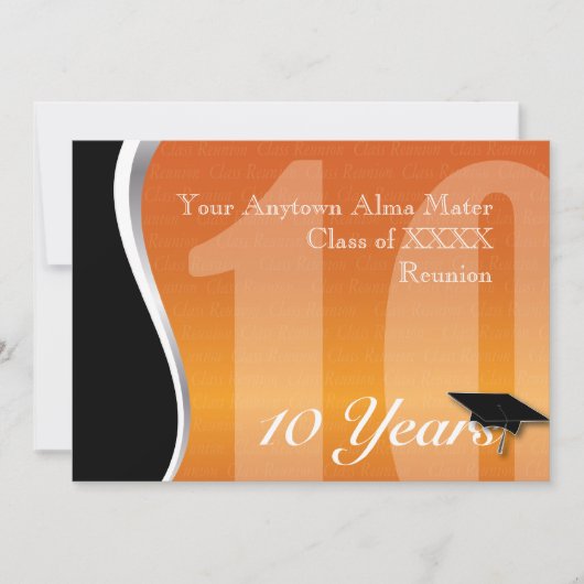 Individualisierbare 10-Jahres-Wiedersehen Einladung (Vorderseite)