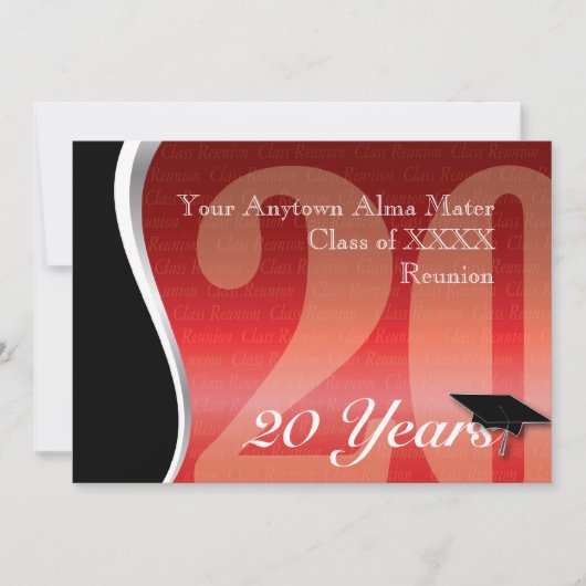 Individualisierbare 20-Jahres-Wiedersehen Einladung (Vorderseite)