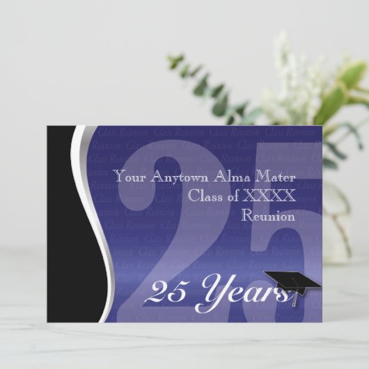 Individualisierbare 25-Jahres-Wiedersehen Einladung (Stehend Vorderseite)
