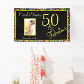 Individualisierbare 50 Jahre und fabelhafte Regenb Banner (Insitu)