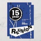 Individualisierbare Blue 15-Jahres-Wiedersehen-Ein Einladung (Vorne/Hinten)