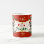 Individualisierbare Feliz Navidog Weihnachten Kaffeetasse (Mittel)