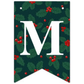Individualisierbare Holly, Berries Frohe Weihnacht Wimpelkette (Erste Fahne)