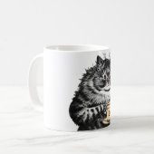Individualisierbare Initial-, Kaffee Lover Cat, Lo Kaffeetasse (Vorderseite Links)