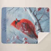 individualisierbare Kardinal Fleece Blanket, Sherpadecke (Vorderseite (Horizontal))