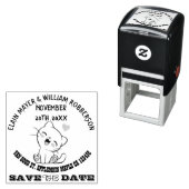 Individualisierbare Niedliche Katze Save the Date Permastempel (Beispiel)