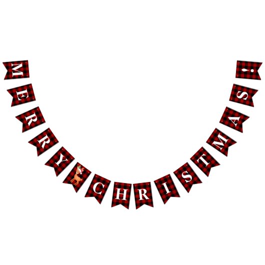 Individualisierbare Rot, Schwarz Kariert Frohe Wei Wimpelkette (Alle)