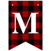 Individualisierbare Rot, Schwarz Kariert Frohe Wei Wimpelkette (Erste Fahne)