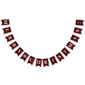 Individualisierbare Rot, Schwarz Kariert Frohe Wei Wimpelkette (Alle)