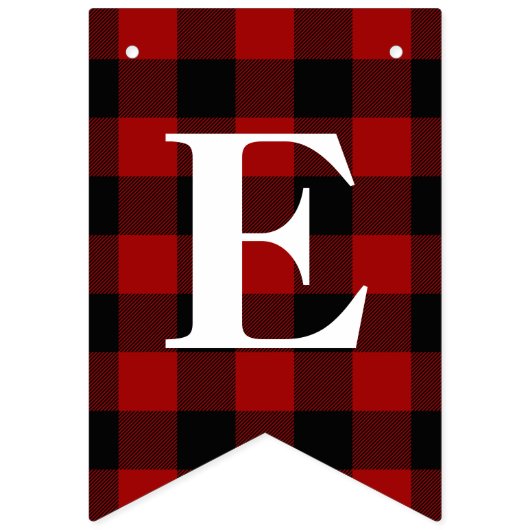 Individualisierbare Rot, Schwarz Kariert Frohe Wei Wimpelkette (Zweite Fahne)