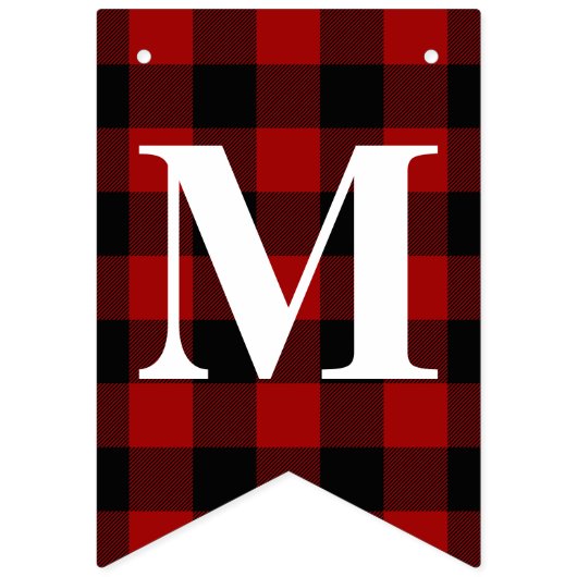 Individualisierbare Rot, Schwarz Kariert Frohe Wei Wimpelkette (Erste Fahne)