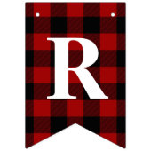 Individualisierbare Rot, Schwarz Kariert Frohe Wei Wimpelkette (Dritte Fahne)