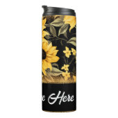 Individualisierbare Sonnenblume und Glitzer Tumble Thermosbecher (Nach rechts gedreht)