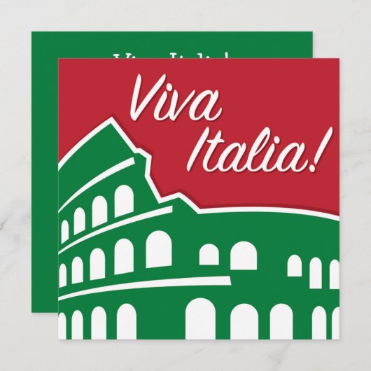 Individualisierbare Viva Italia Patriotic Italien Einladung (Vorne/Hinten)