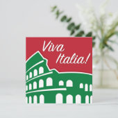 Individualisierbare Viva Italia Patriotic Italien Einladung (Stehend Vorderseite)