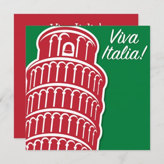 Individualisierbare Viva Italia Patriotic Italien Einladung (Vorne/Hinten)