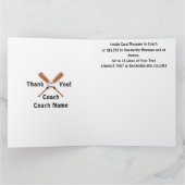 Individualisierbarer Baseball-Coach Dankeschön-Kar Karte (Innenseite)