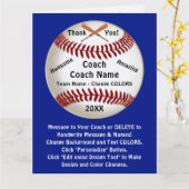 Individualisierbarer Baseball-Coach Dankeschön-Kar Karte (Gelbe Blume)