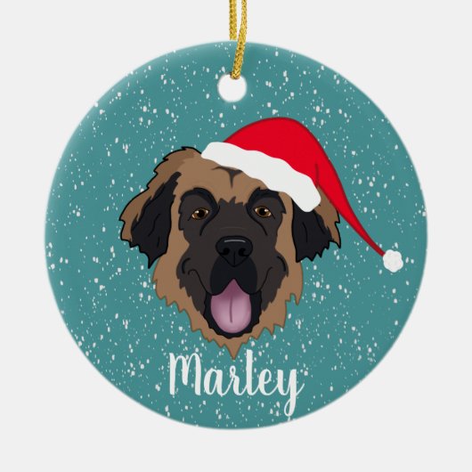 Individualisierbarer Leonberger Keramik Ornament (Vorne)