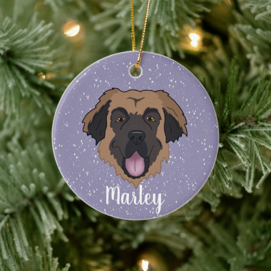 Individualisierbarer Leonberger Keramik Ornament (Baum)