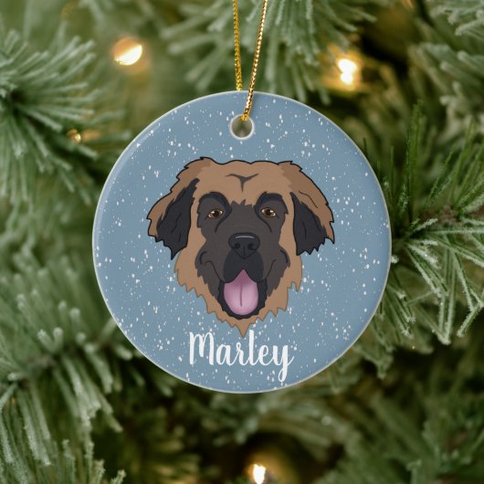 Individualisierbarer Leonberger Keramik Ornament (Baum)
