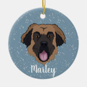 Individualisierbarer Leonberger Keramik Ornament (Vorne)