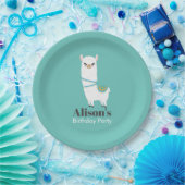 Individualisierbarer Llama Geburtstag Pappteller (Party)