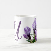 Individualisierbarer Name Ursula lila floral boho  Kaffeetasse (Mittel)