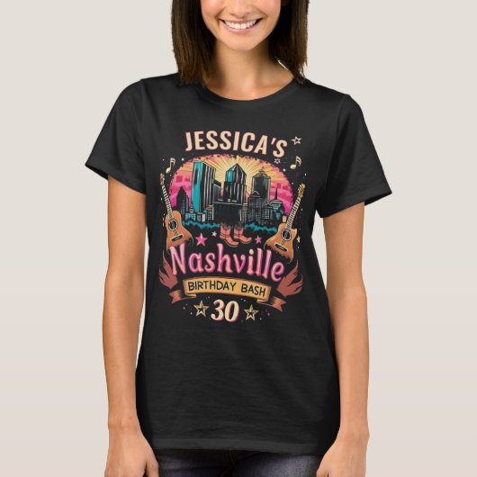 Individualisierbarer Nashville Birthday T - Shirt (Vorderseite)