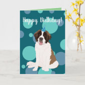Individualisierbarer St. Bernard Geburtstag Karte (Gelbe Blume)
