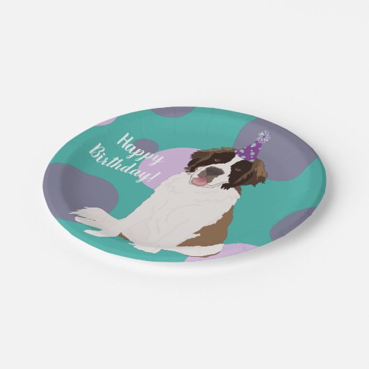 Individualisierbarer St. Bernard Pappteller (Schrägansicht)